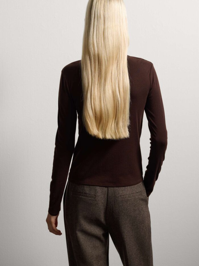 STEFANEL Long sleeve regular fit brown top Brown - Image 5