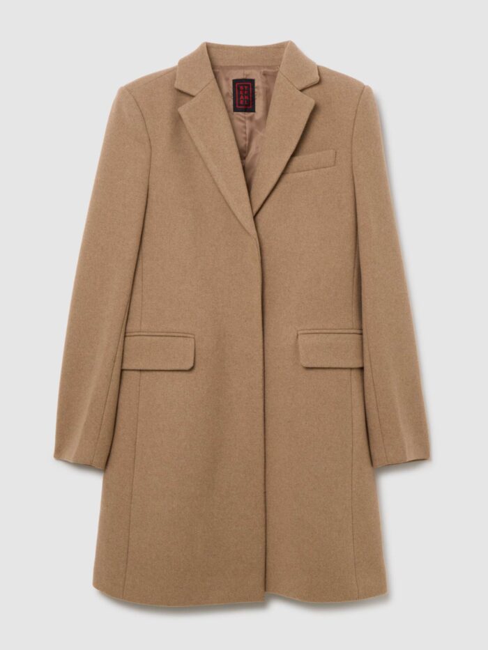 STEFANEL Regular fit wool blend midi coat Beige - Image 6