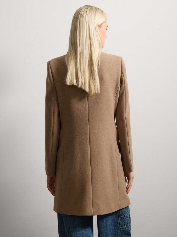 STEFANEL Regular fit wool blend midi coat Beige - Image 5