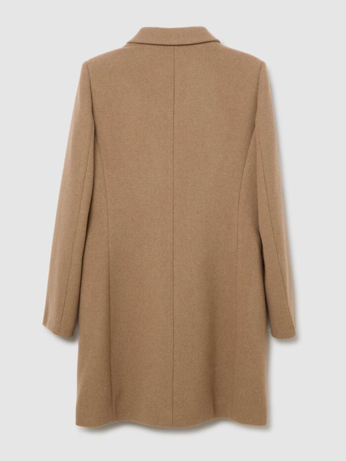 STEFANEL Regular fit wool blend midi coat Beige - Image 7