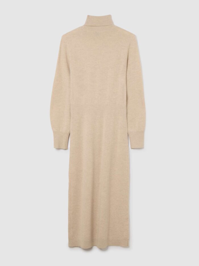 003568521_SD1STILL STEFANEL Wool dress with long sleeves Beige - Image 6