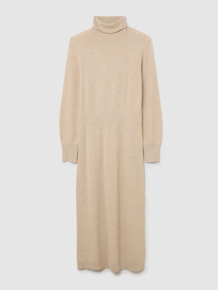 003568521_SFSTILL STEFANEL Wool dress with long sleeves Beige - Image 7