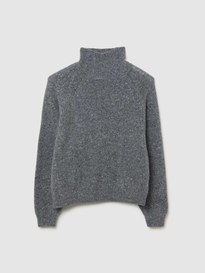 STEFANEL Turtleneck sweater in wool blend and oversized fit Grey - Image 6