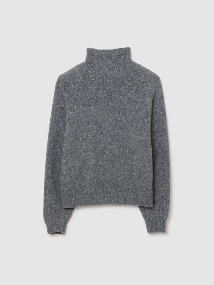 STEFANEL Turtleneck sweater in wool blend and oversized fit Grey - Image 7