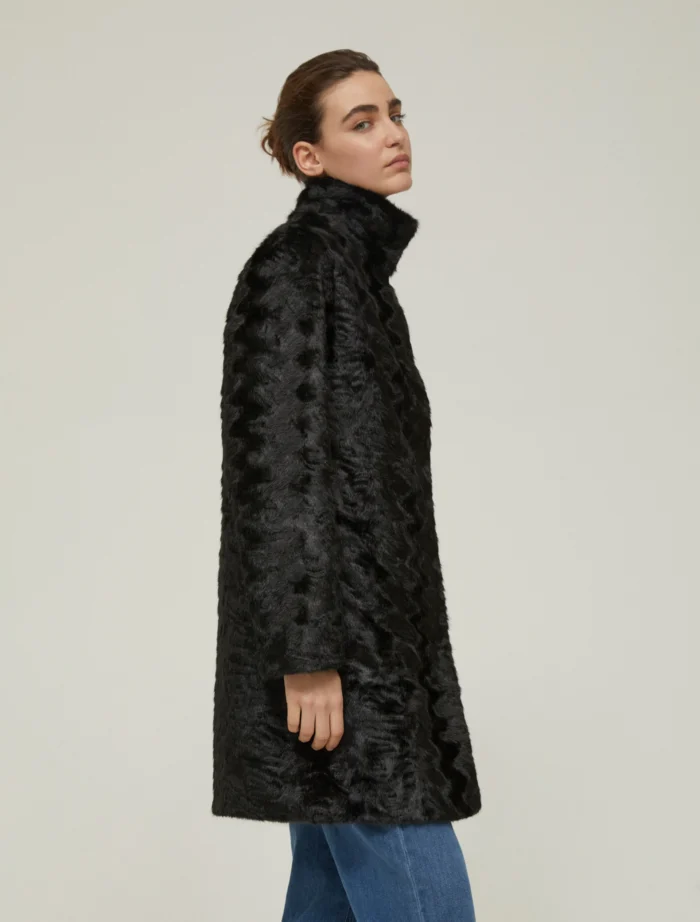 1456025202004-a-alabama PENNY BLACK Soft material coat Black - Image 3