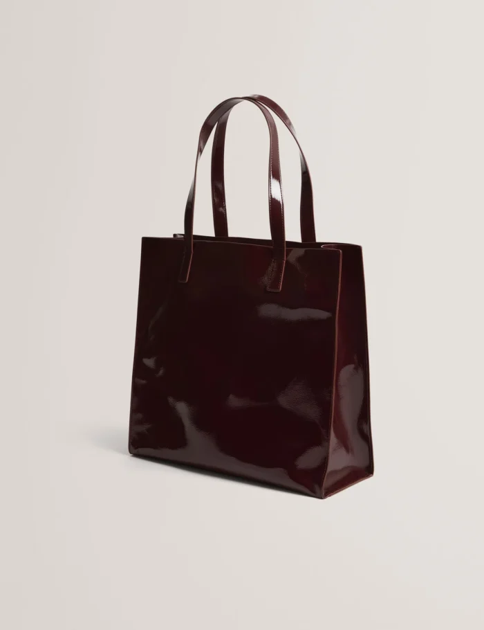 TED BAKER Large Rose Icon Tote Bag Wine - Image 2