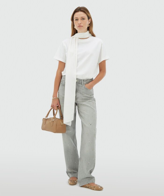 JOSH-V DARCY oversized top met strik Off white - Image 2