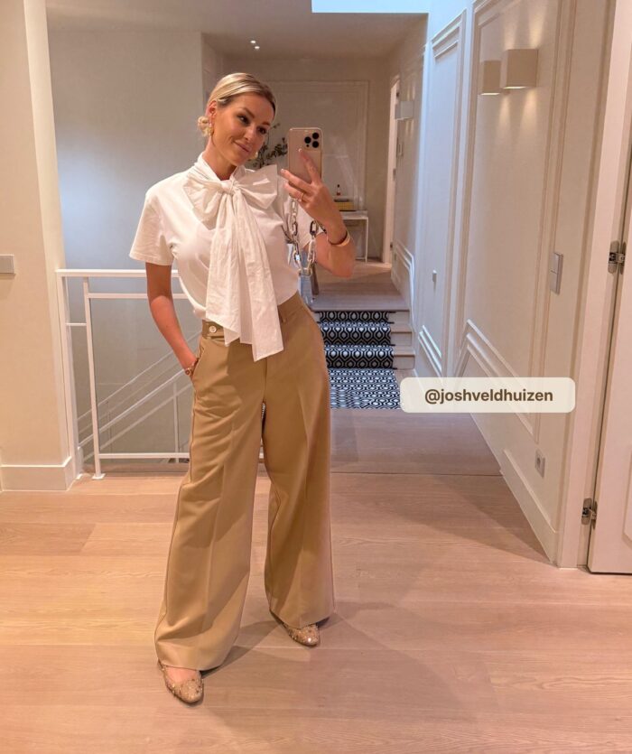 JOSH-V DARCY oversized top met strik Off white - Image 5