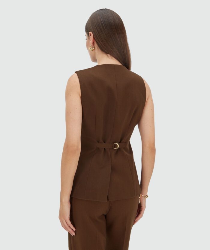 kiro_dark-brown_jv-2508-0111-584_fall-25-drop-2_bm_102 JOSH-V Kiro fitted gilet Brown - Image 3