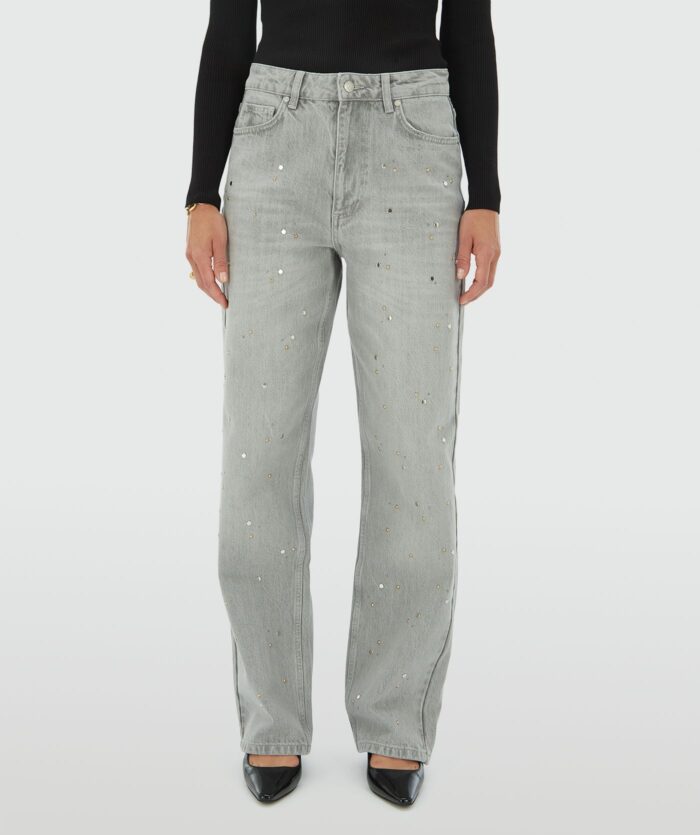 JOSH-V Phebe mid rise jeans met studs Grey denim - Image 2