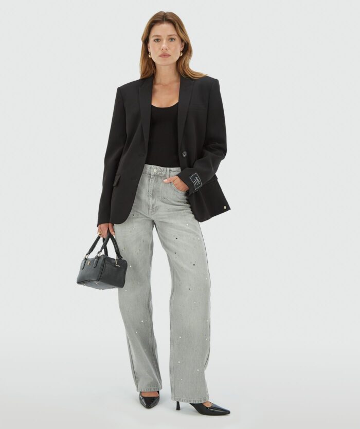 JOSH-V Phebe mid rise jeans met studs Grey denim - Image 5