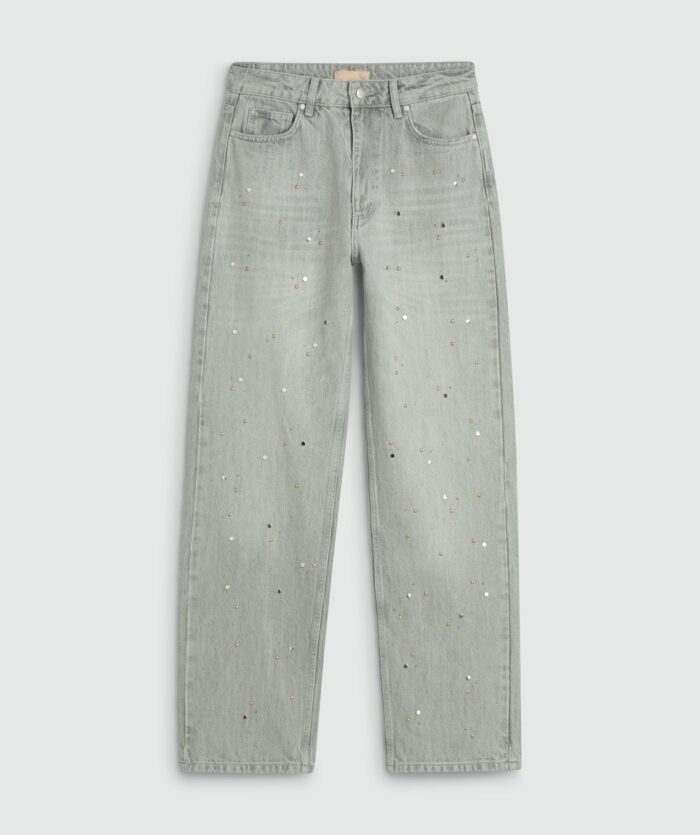 JOSH-V Phebe mid rise jeans met studs Grey denim - Image 8