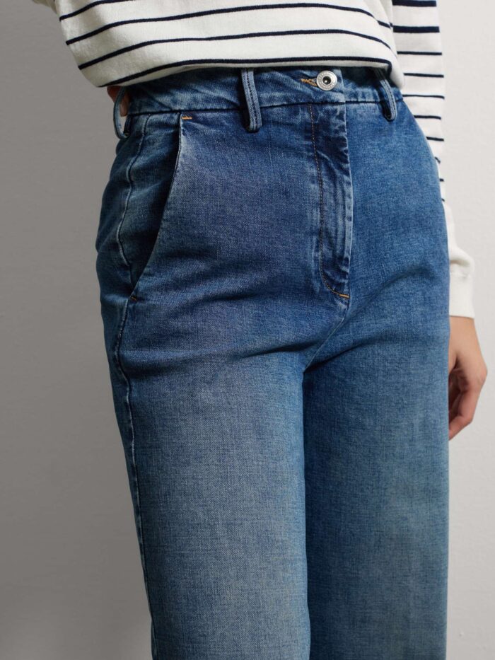 STEFANEL Wide-leg blue denim jeans Blue - Image 3