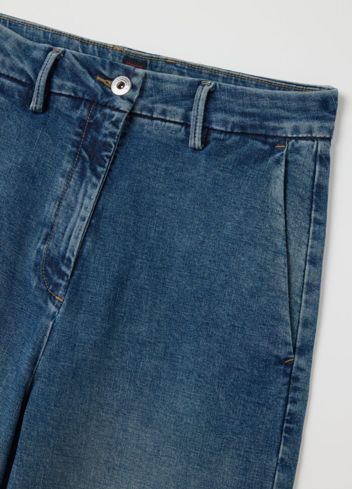 STEFANEL Wide-leg blue denim jeans Blue - Image 4