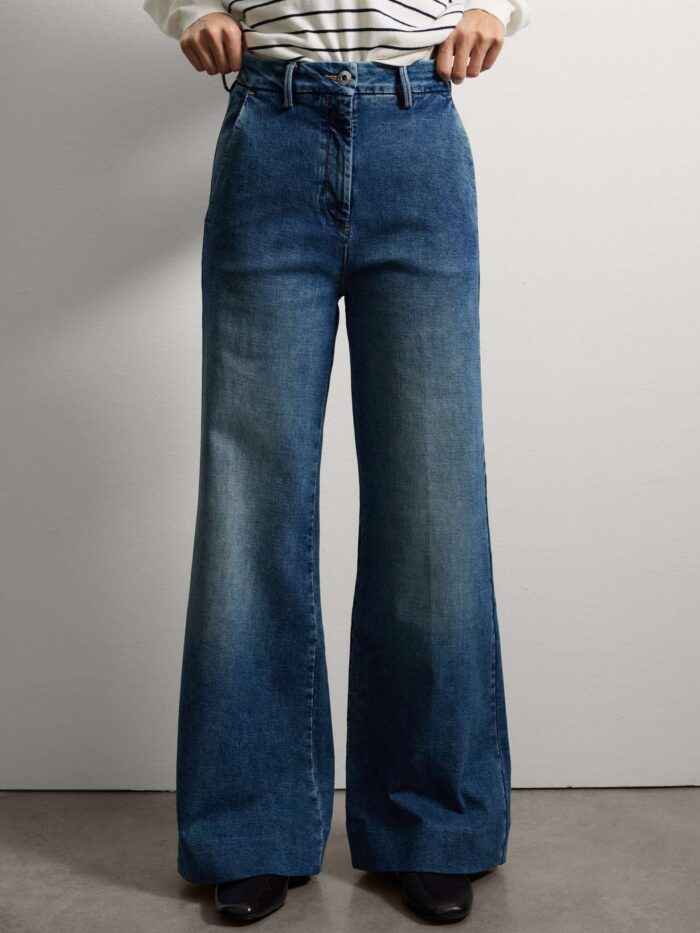 STEFANEL Wide-leg blue denim jeans Blue - Image 2