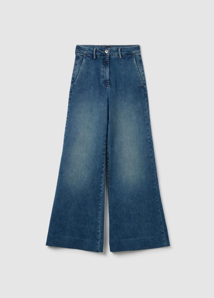 STEFANEL Wide-leg blue denim jeans Blue - Image 6