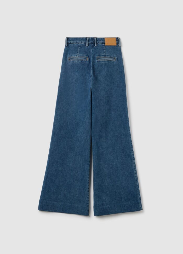 STEFANEL Wide-leg blue denim jeans Blue - Image 7