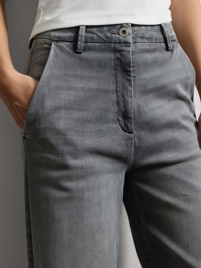 STEFANEL Wide leg denim jeans Grey - Image 3