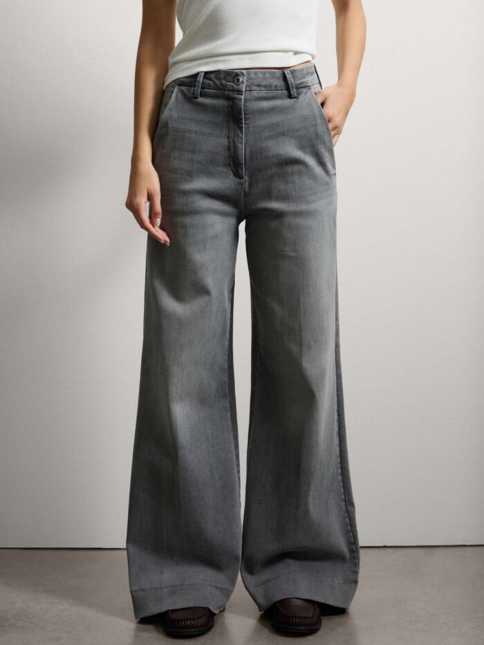 STEFANEL Wide leg denim jeans Grey - Image 2