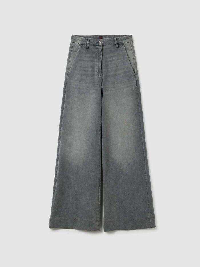 STEFANEL Wide leg denim jeans Grey - Image 6