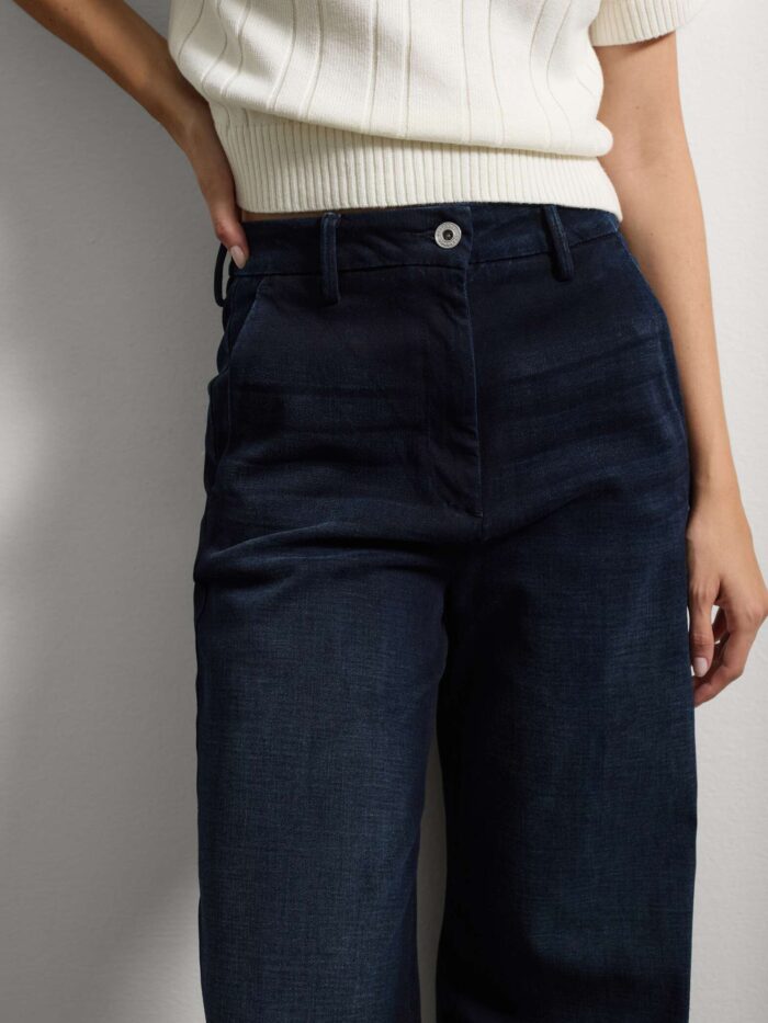 STEFANEL Wide-leg denim jeans Blue - Image 3