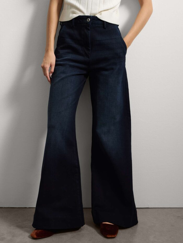 STEFANEL Wide-leg denim jeans Blue - Image 2