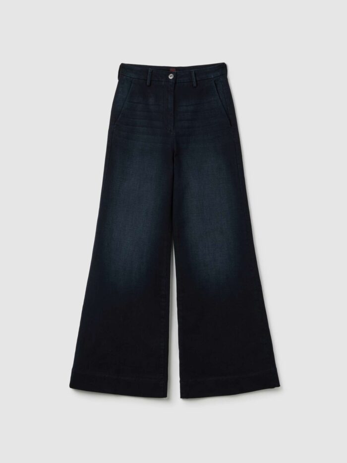 STEFANEL Wide-leg denim jeans Blue - Image 6
