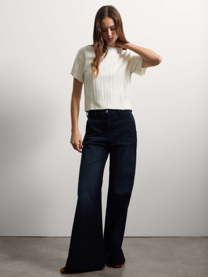 003567183_SL STEFANEL Wide-leg denim jeans Blue - Image 1