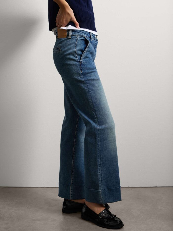 STEFANEL Wide leg blue denim jeans Blue - Image 3