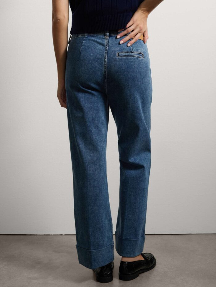 STEFANEL Wide leg blue denim jeans Blue - Image 5