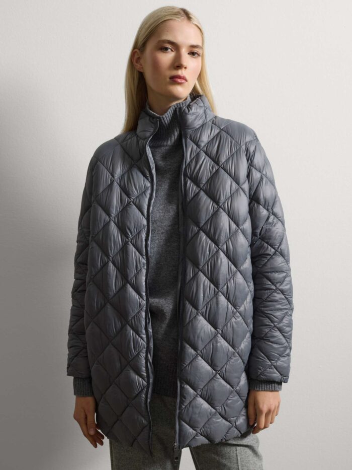 STEFANEL Regular fit wool blend padded jacket with zip Grey - Image 2