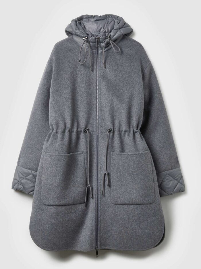 STEFANEL Regular fit wool blend padded jacket with zip Grey - Image 6