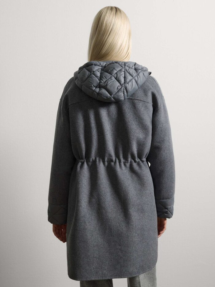 STEFANEL Regular fit wool blend padded jacket with zip Grey - Image 5