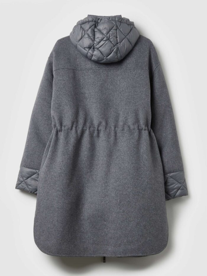 STEFANEL Regular fit wool blend padded jacket with zip Grey - Image 7