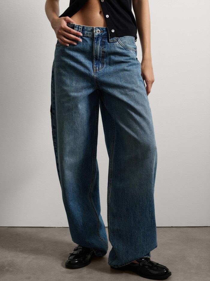 STEFANEL Pure cotton denim balloon trousers Blue jeans - Image 3