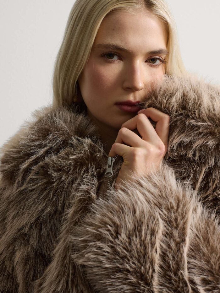 STEFANEL Regular fit jacket with zip Brown - Image 3