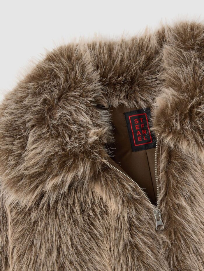 STEFANEL Regular fit jacket with zip Brown - Image 4