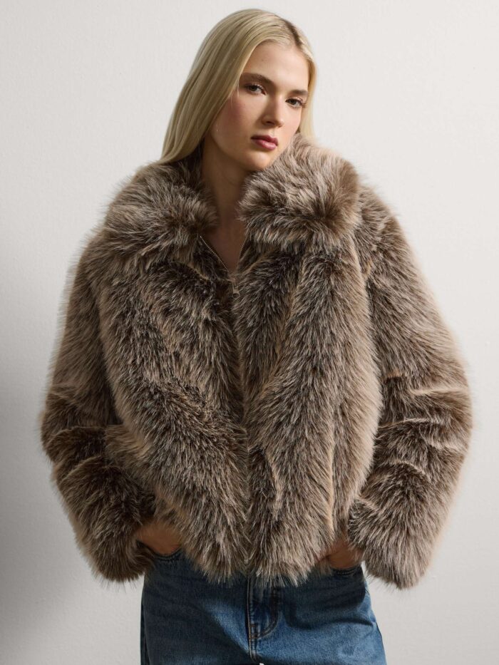 STEFANEL Regular fit jacket with zip Brown - Image 1