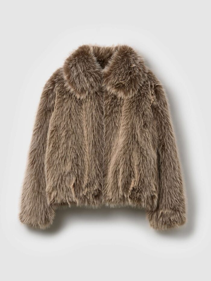 STEFANEL Regular fit jacket with zip Brown - Image 6