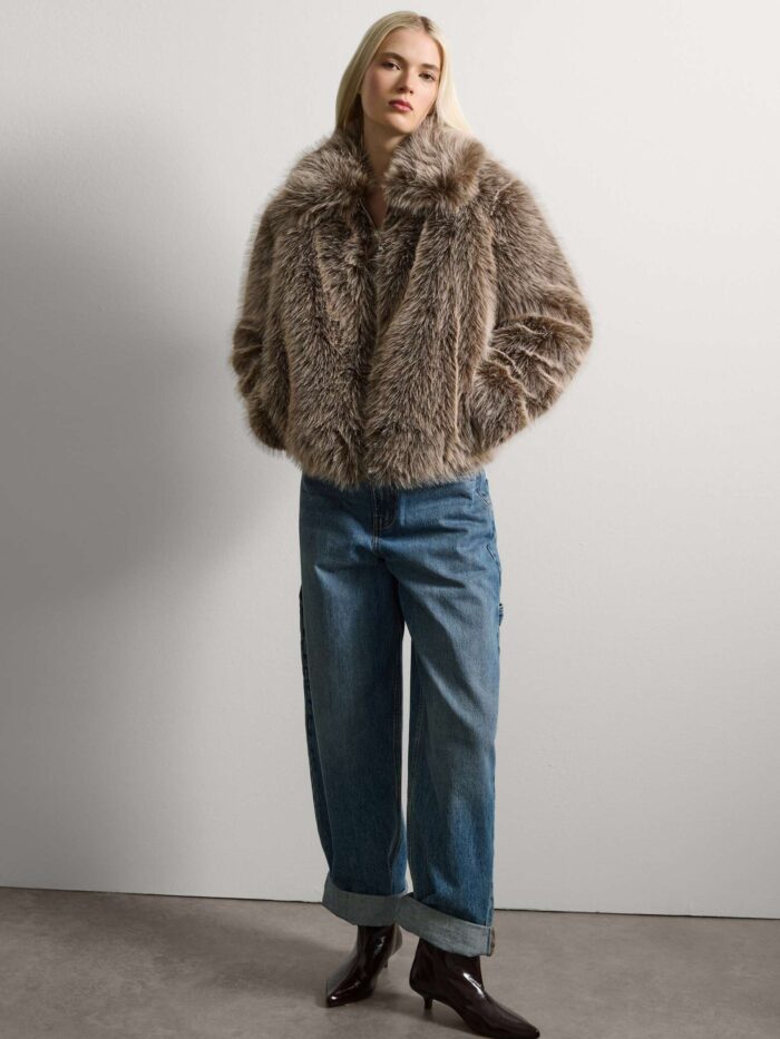 STEFANEL Regular fit jacket with zip Brown - Image 2