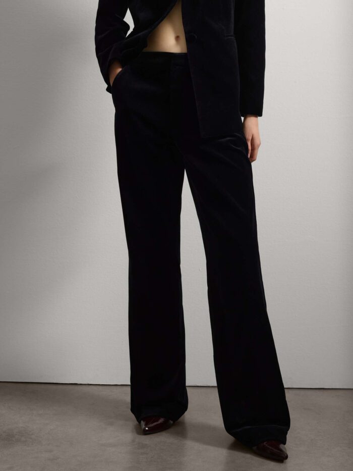 STEFANEL Regular fit pure cotton trousers Gunmetal black - Image 2