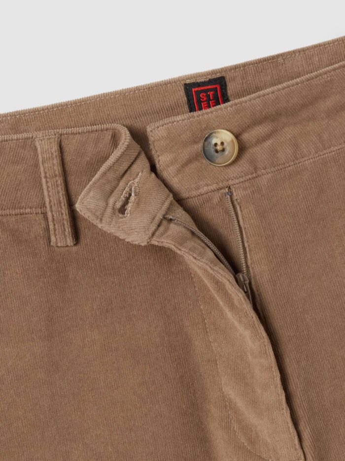 STEFANEL Flare Velvet Trousers Brown - Image 3