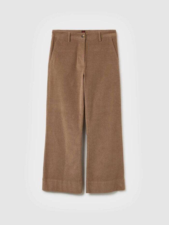 STEFANEL Flare Velvet Trousers Brown - Image 4