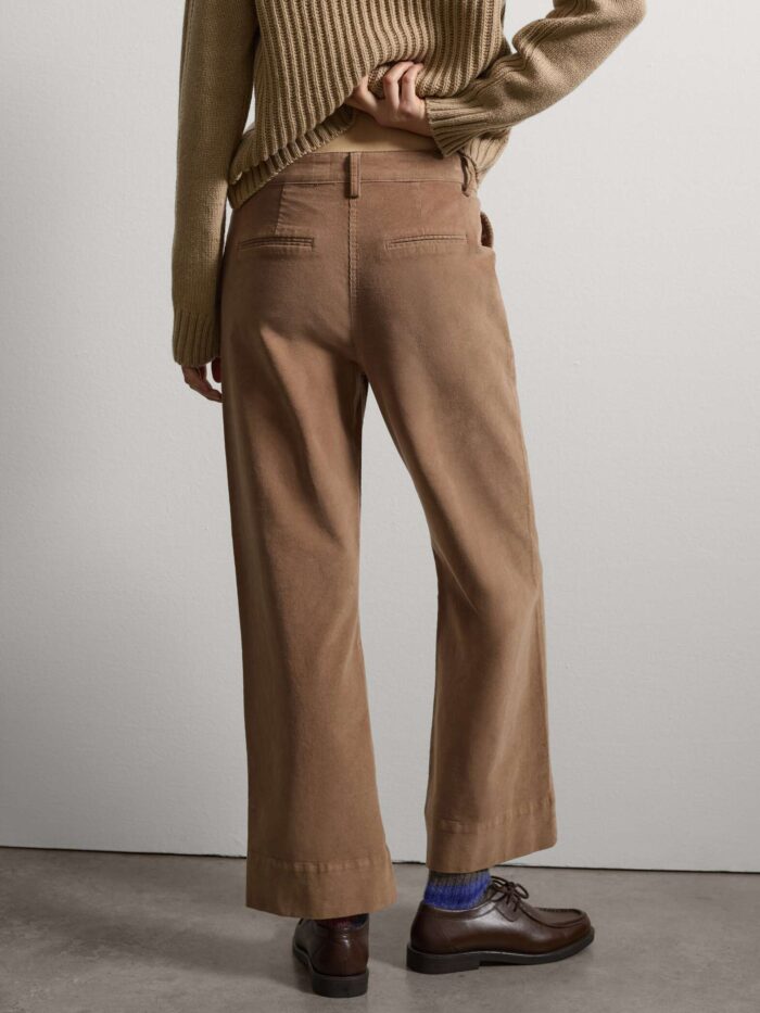 STEFANEL Flare Velvet Trousers Brown - Image 5