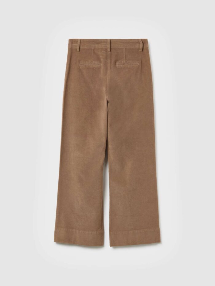 STEFANEL Flare Velvet Trousers Brown - Image 6