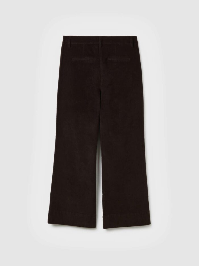 STEFANEL Flare Velvet Trousers Dark Brown - Image 5
