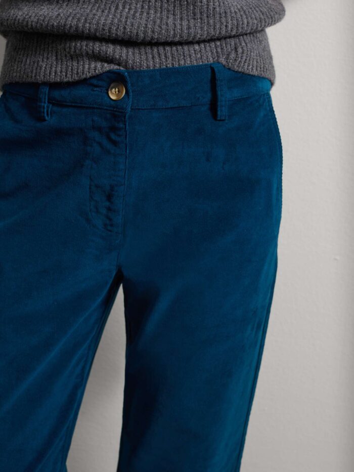 STEFANEL Stretch Corduroy Trousers Blue - Image 3