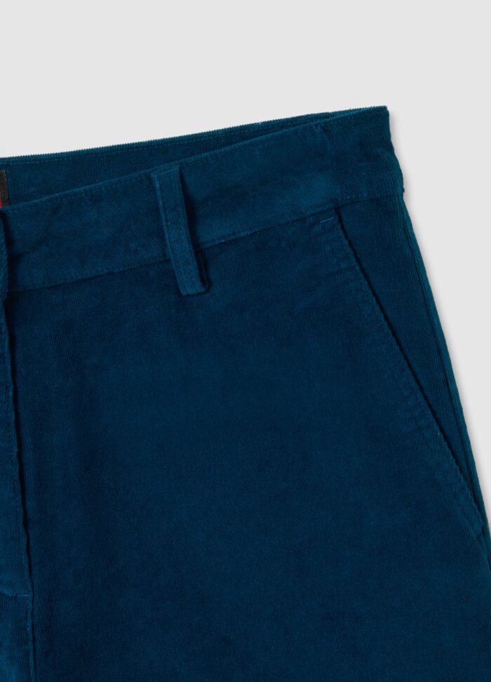 STEFANEL Stretch Corduroy Trousers Blue - Image 4
