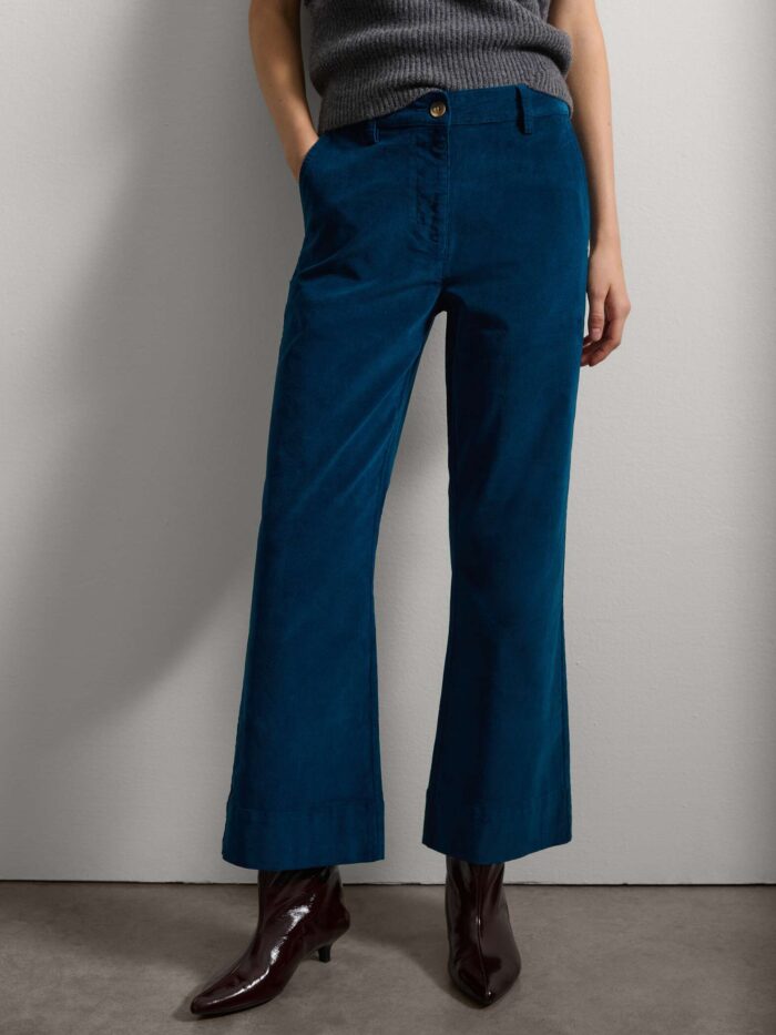 STEFANEL Stretch Corduroy Trousers Blue - Image 2