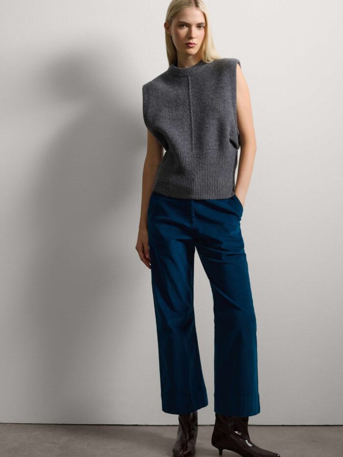 STEFANEL Stretch Corduroy Trousers Blue - Image 1